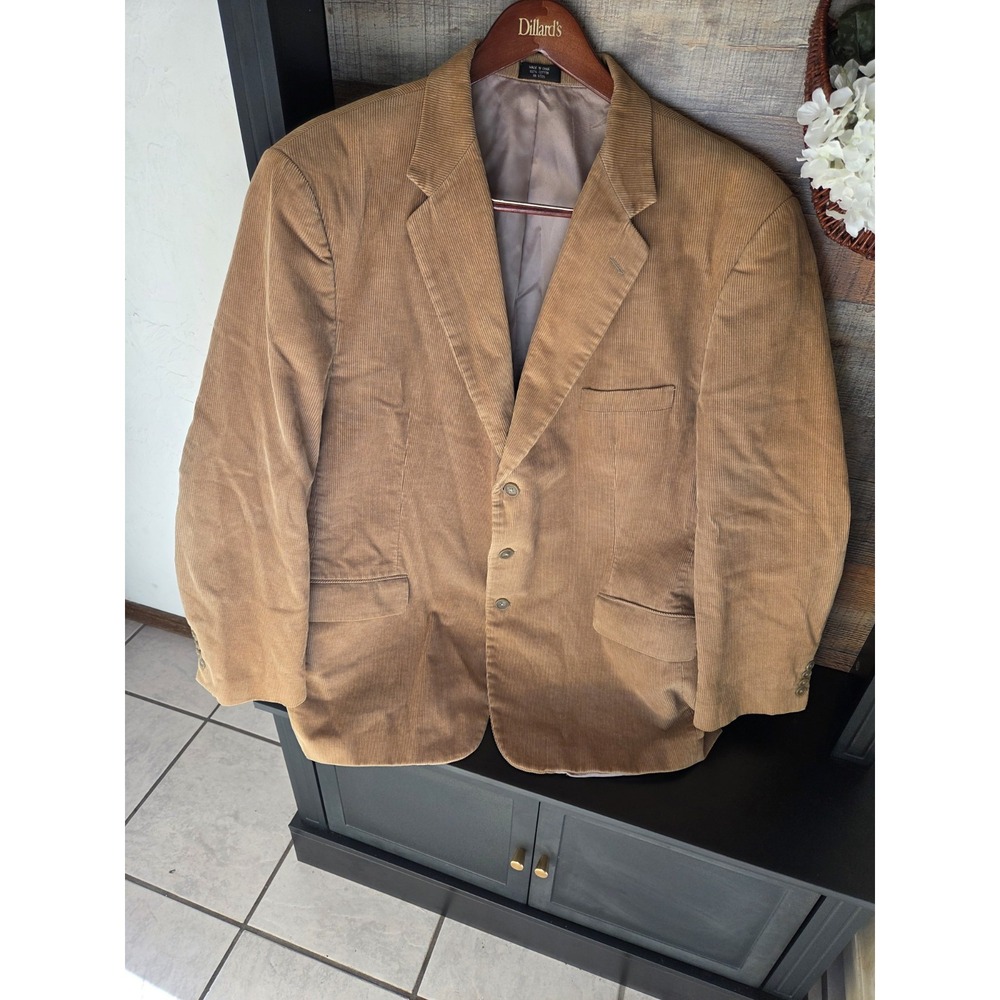 Kilburne and Finch Fine Clothiers Tan Corduroy Blazer 48R, academia, professor